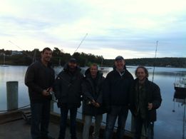 Hanging out on the dock in between takes on 