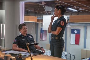 Rob Lowe and Gina Torres in 9-1-1: Lone Star (2020)
