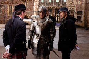 Ben Miller, Rowan Atkinson and David Kerr, Johnny English Strikes Again