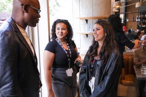 CEO of TIFF Cameron Bailey, Hailey Summer, and TIFF Rising Star Natalia Aranguren