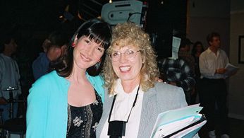 Stacy Galine and Judy Kerr on the set of ALRIGHT ALREADY