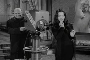 Jackie Coogan and Carolyn Jones in The Addams Family (1964)