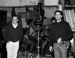 Brendan Young (R) Director of Photography with director Kriv Stenders (L) on the set of the music video shoot 