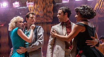 Paloma Garcia-Lee, Mike Faist, David Alvarez and Ariana DeBose in West Side Story