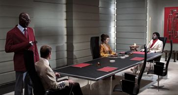 Roger Moore, Yaphet Kotto, Jane Seymour, and Julius Harris in Live and Let Die (1973)