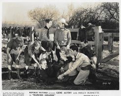 Gene Autry, Ann Baldwin, Betty Brewer, Monte Brewer, Smiley Burnette, Dick Hogan, Mildred Shay, June Storey, Richard Web