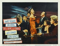 James Stewart, Jack Lemmon, Kim Novak, Elsa Lanchester, Janice Rule, and The Brothers Candoli in Bell Book and Candle (1