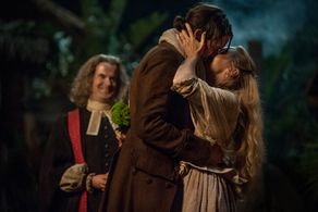 Nick Fletcher, César Domboy, and Lauren Lyle in Outlander (2014)