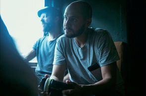 Jody Lee Lipes and Sam Ellison on the set of I Know This Much Is True