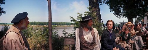 Karl Malden, Agnes Moorehead, Debbie Reynolds, Carroll Baker, Tudor Owen, and Bryan Russell in How the West Was Won (196