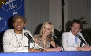 Charles Grigsby, Clay Aiken, and Carmen Rasmusen at an event for American Idol (2002)