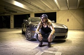 Jase Haber with his Aston Martin DB9