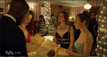 Melanie Scrofano, Natalie Krill, Dominique Provost-Chalkley, and Shamier Anderson in Wynonna Earp (2016)