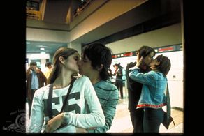 Gael García Bernal, Diego Luna, Ana López Mercado, and María Aura in And Your Mother Too (2001)