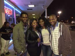 Jared Wofford (Nicolas),Brely Evans (Opel),Denise Boutte (Ruth) and Cranston Johnson (Lorenzo) after wrapping the TV O