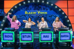 Marissa Sanchez, Radha Cuadrado, Bituin Escalante, and Mau Marcelo in Family Feud Philippines (2022)