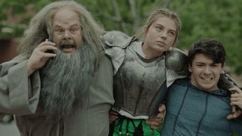 Joel McCrary, Caitlin Carmichael, and Sloane Morgan Siegel in Dwight in Shining Armor: Fancy Pants (2020)