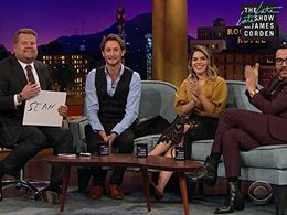 Jeremy Piven, James Corden, America Ferrera, and Lior Suchard in The Late Late Show with James Corden (2015)