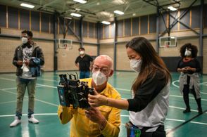 Finding Carlos Director Lance McDaniel consulting with Producer Hui Cha Poos