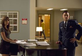 Lea Michele and Mark Salling in Glee (2009)