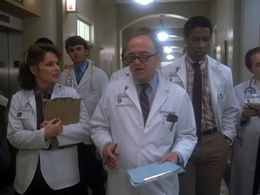 Denzel Washington, Ed Flanders, and Sagan Lewis in St. Elsewhere (1982)