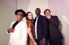 Giancarlo Esposito, Pedro Pascal, Rick Famuyiwa, and Emily Swallow at an event for IMDb on the Scene: 