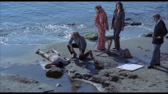 Teodoro Corrà, William Berger, Mauro Bosco, Edith Meloni, and Ira von Fürstenberg in Five Dolls for an August Moon (1970