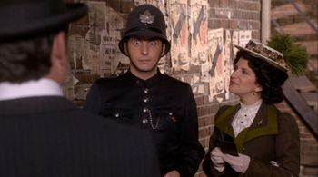 Yannick Bisson, Jonny Harris, and Helen Johns in Murdoch Mysteries (2008)