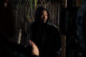 Walter Colson as Jamaal on the set of Nya