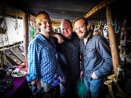 Thaddeus Matula with Bill Sebastian and Jordan Haro on location for Man on the Run