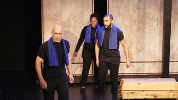 Christopher Loverro performing Brutus in Julius Caesar at the Hudson Theatres, Hollywood, CA. 2019