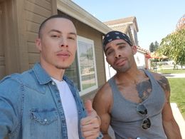 John Douglas and Ed Gonzales Moreno on the set of 