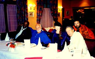 Hilly Elkins Birthday Party in S.Africa during filming of Inside with Louis Goseett Jr, Hilly Elkins, Sandi Love, Arthur