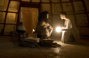 Amanda Collin and Jordan Loughran in Raised by Wolves (2020)