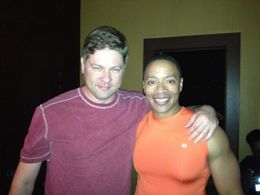 Victor Turner and Lex Medlin on the set of Drop Dead Diva.