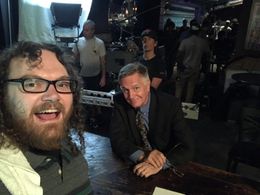 Adam Murray on set of Swamp Murders.