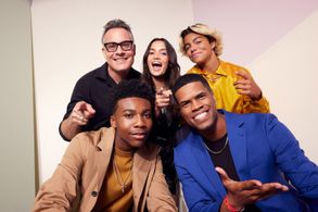 Alex Zamm, Philip Wright, Malachi Barton, Christian J. Simon, and Sophia Hammons at an event for Under Wraps 2 (2022)