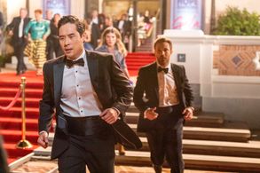 Michael Welch, Raymond Lee, and Caitlin Bassett in Quantum Leap (2022)