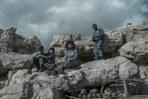 Aasiya Shah, Ivy Wong, Ethan Hazzard, and Felix Jamieson in Raised by Wolves (2020)