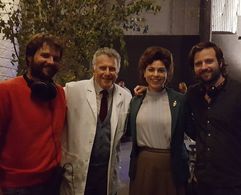 Paul Reiser, Matt Duffer, Ross Duffer, and Lauren Halperin in Stranger Things (2016)
