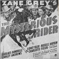 Douglass Dumbrille, Charlotte Field, Russell Hayden, Glenn Strange, and Sidney Toler in The Mysterious Rider (1938)