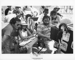 David Valdés, Vincent Spano, Matt Dillon, Francis Ford Coppola & Suzie Hinton on the set of Rumble Fish