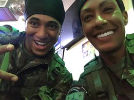 Marisol Correa as a Soldado on the set of The Suicide Squad.