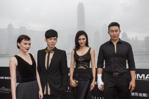 Teresa Daley, Po-Hung Lin, Byron Li, and Candice Zhao at an event for Transformers: Age of Extinction (2014)
