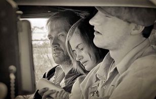 David Carradine, Randy Quaid, and Elizabeth Macey in Bound for Glory (1976)