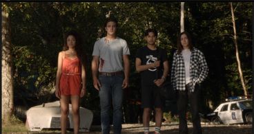 Zelda Williams, Mark Indelicato, Alberto Frezza, and Paulina Singer in Dead of Summer (2016)