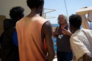 Paul Greengrass, Barkhad Abdirahman, and Mahat M. Ali in Captain Phillips (2013)