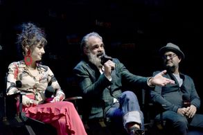 Graeme Manson, Steven Ogg, and Sheila Vand