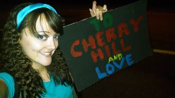 Heather Dicke on the set of 