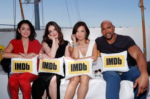 Ming-Na Wen, Henry Simmons, Chloe Bennet, and Elizabeth Henstridge at an event for IMDb at San Diego Comic-Con (2016)